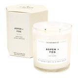 Calyan Wax Co Aspen et Fog – bougie à deux mèches en verre pour ambiance chaleureuse