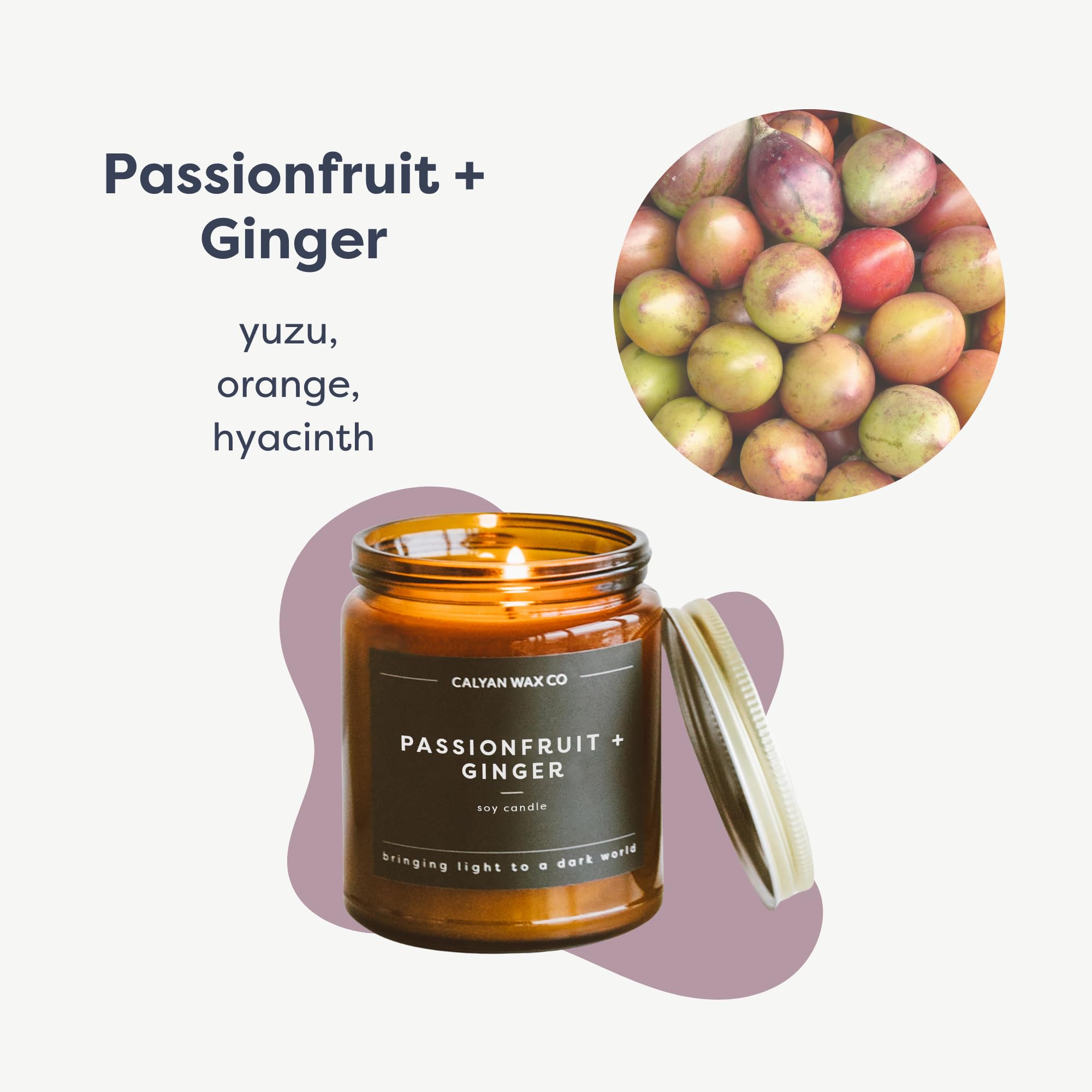 Calyan Wax Co Bougie cire de soja pure, brûle proprement et parfume durablement