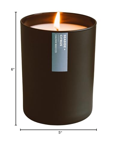 Calyan Seaside & Citrus dans verre noir mat, parfait pour grands espaces.