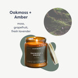 Calyan Wax Co. bougie en verre ambré, longue durée de parfum