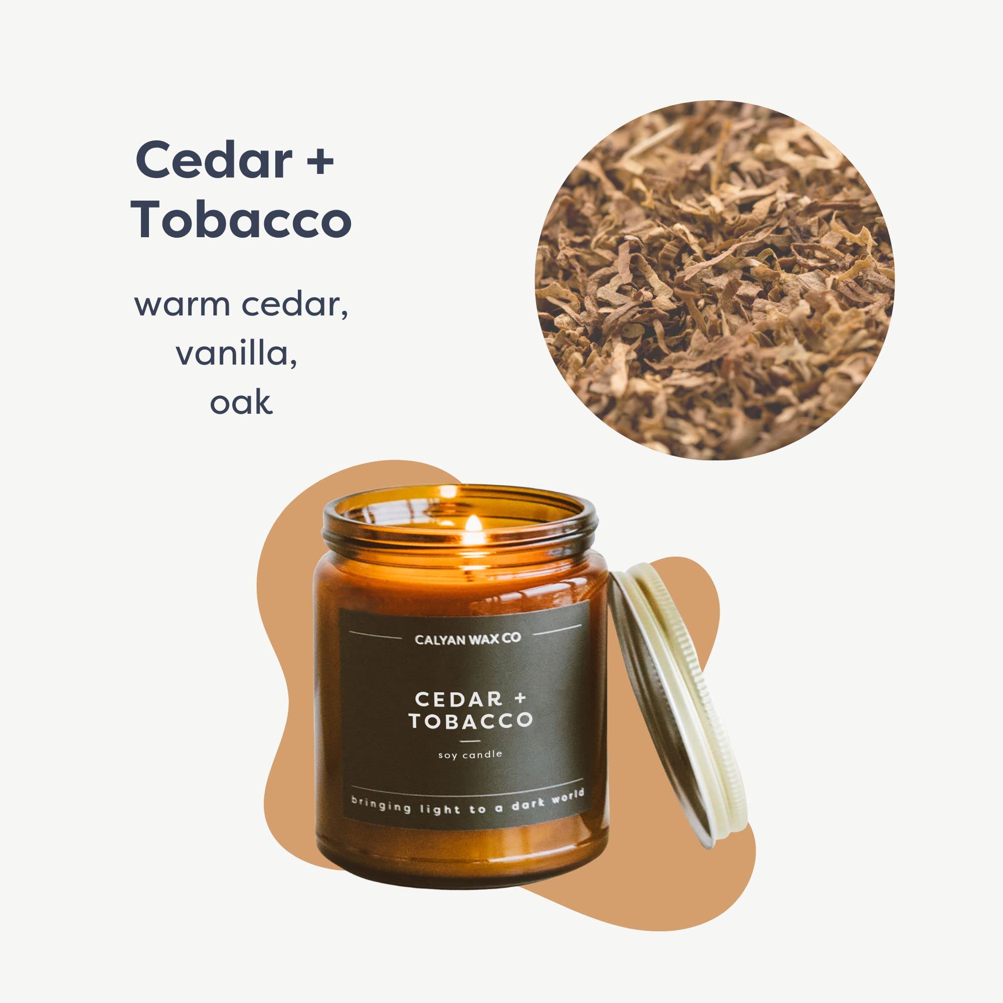 Calyan Wax Co. Bougie cire de soja non toxique, parfum durable et doux.