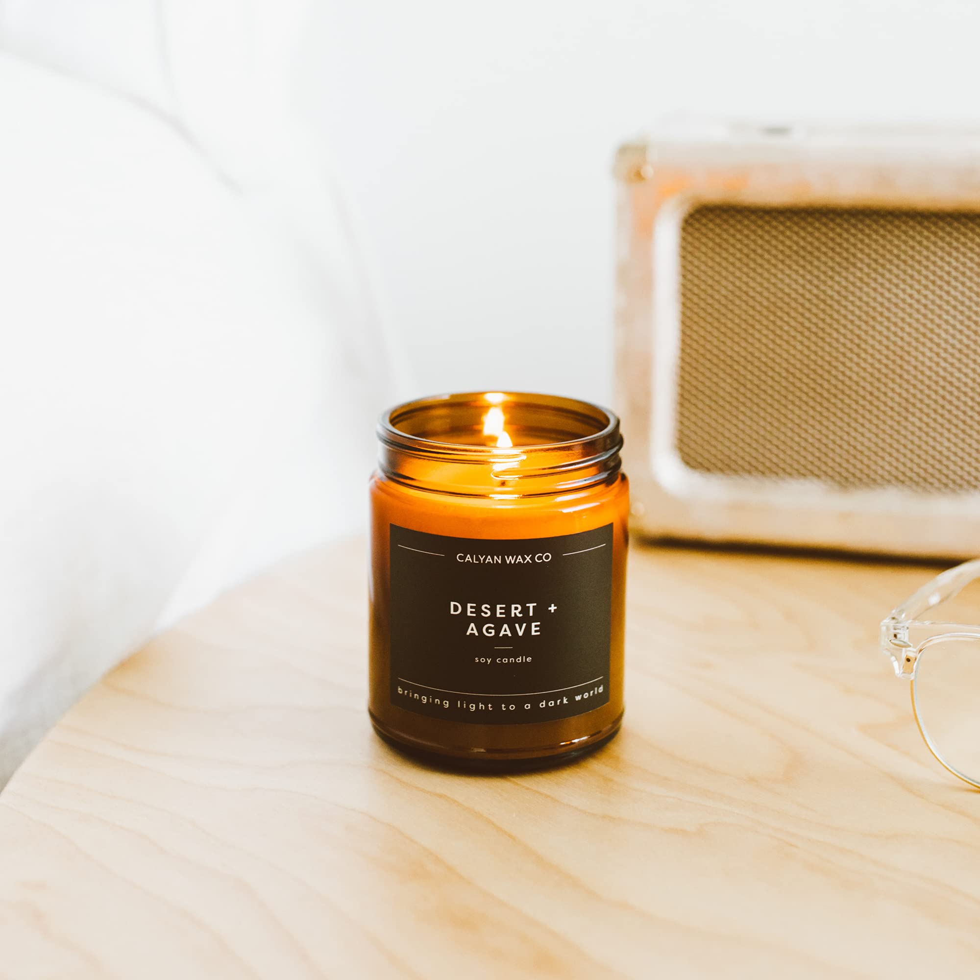 Calyan Wax Co Desert et Agave, cire de soja pour une combustion propre.
