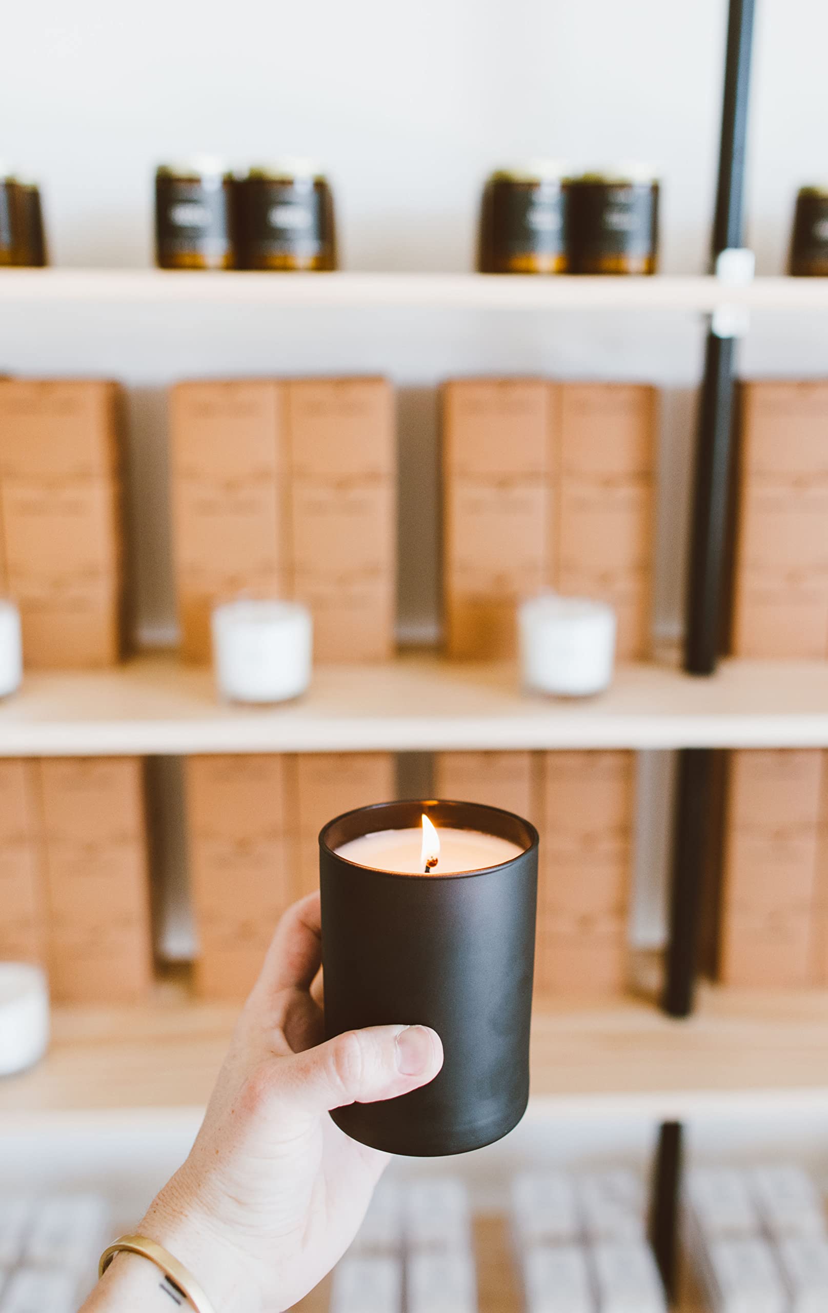 Calyan Wax Co. Desert & Agave, mèche coton sans métal pour brûlage propre.