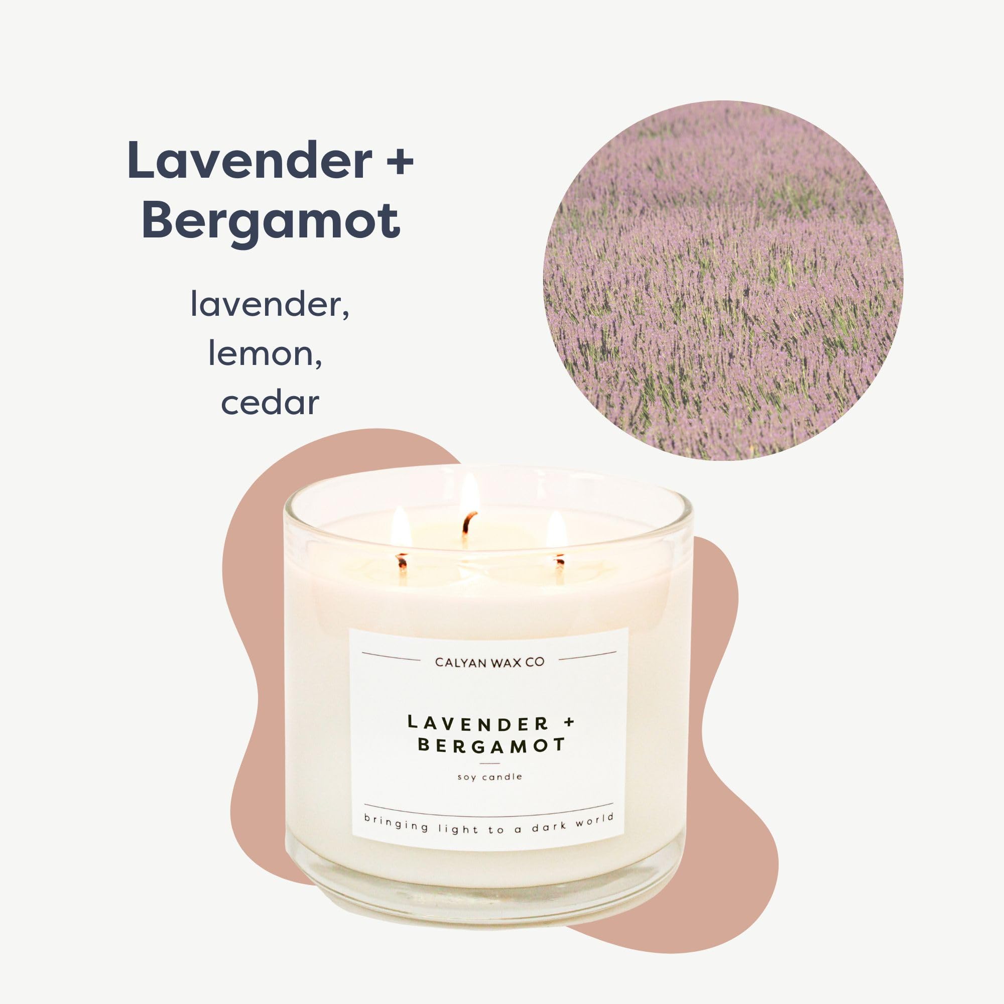 Ambiance florale Lavande Bergamot Calyan Wax Co pour salon chaleureux