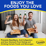 Camber famotidine 20 mg – comprimés visibles, aide possible contre brûlures et indigestion.