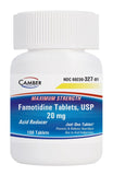 Camber famotidine 20 mg – tablettes visibles, peut aider à réduire les brûlures d estomac après repas.
