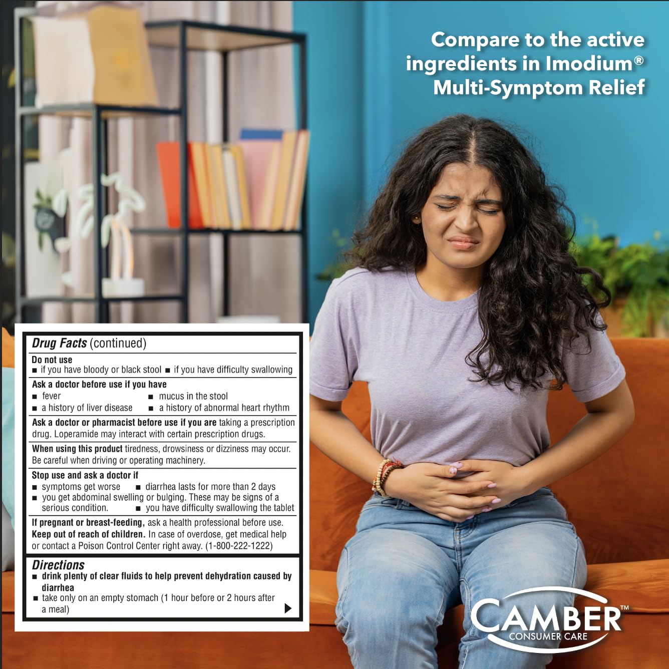 Camber Pharmaceuticals bouteille de Simethicone pour un usage pratique lors des gênes intestinaux.