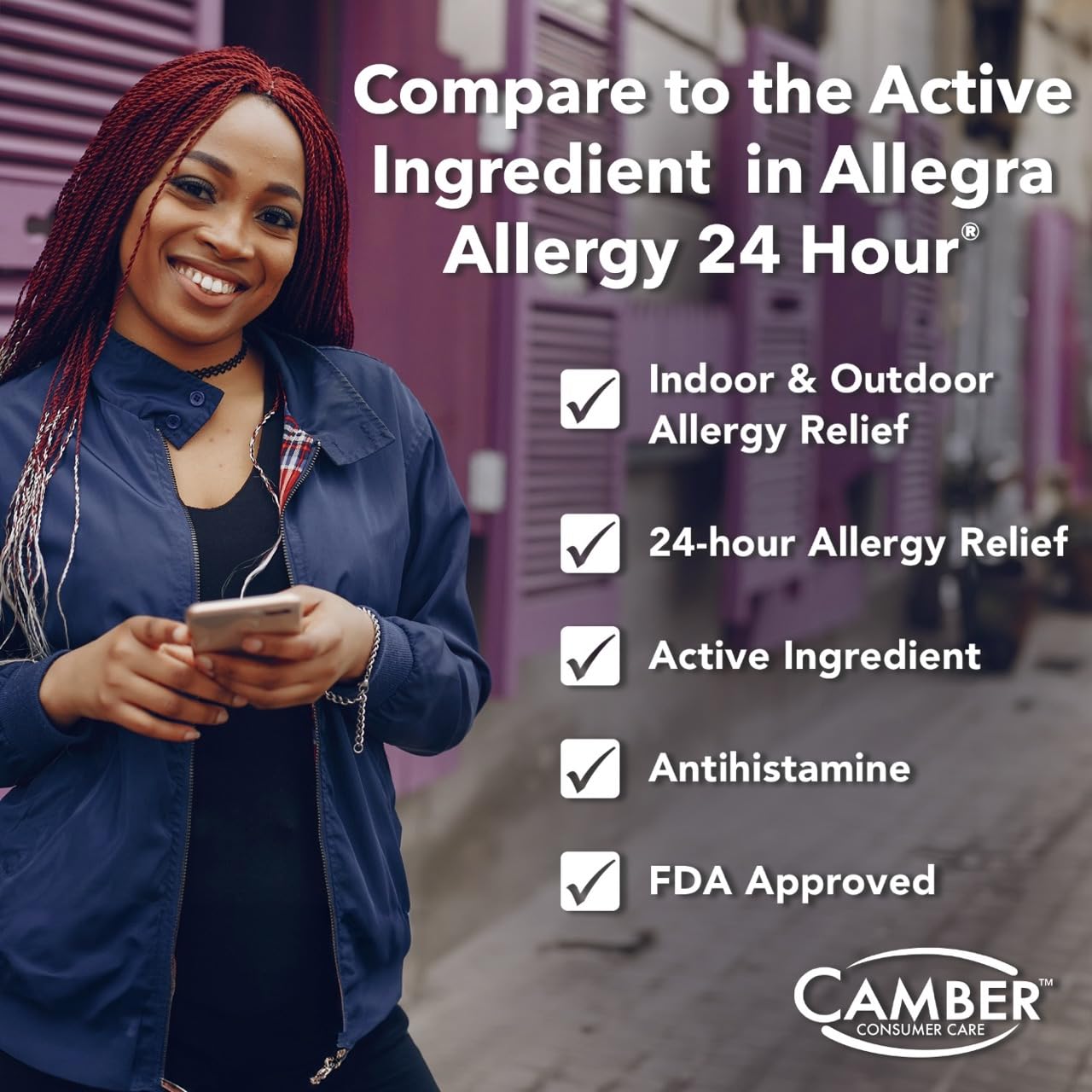 Camber Fexofenadine — usage en intérieur pour les activités quotidiennes.