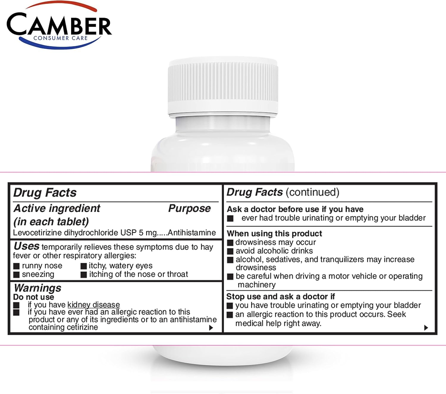 Notice Camber Levocetirizine: prise quotidienne et conseils d'utilisation.