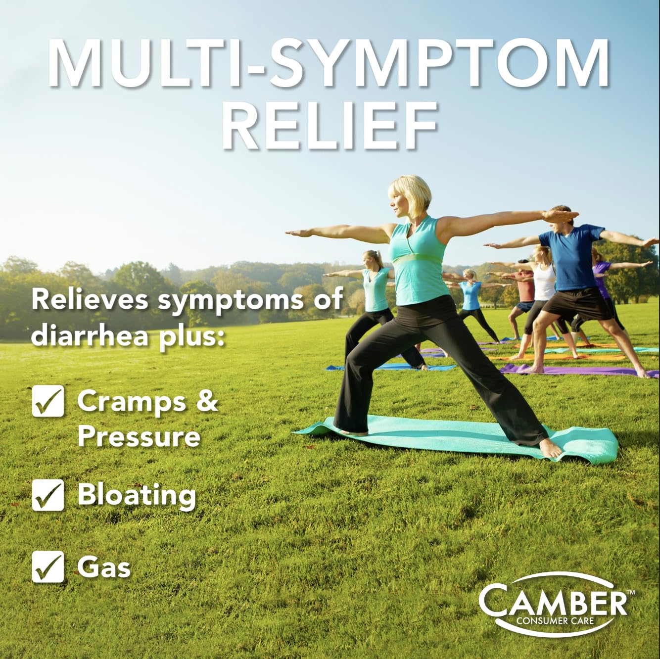 Camber Pharmaceuticals bouteille de Simethicone pour atténuer les gaz et les ballonnements.
