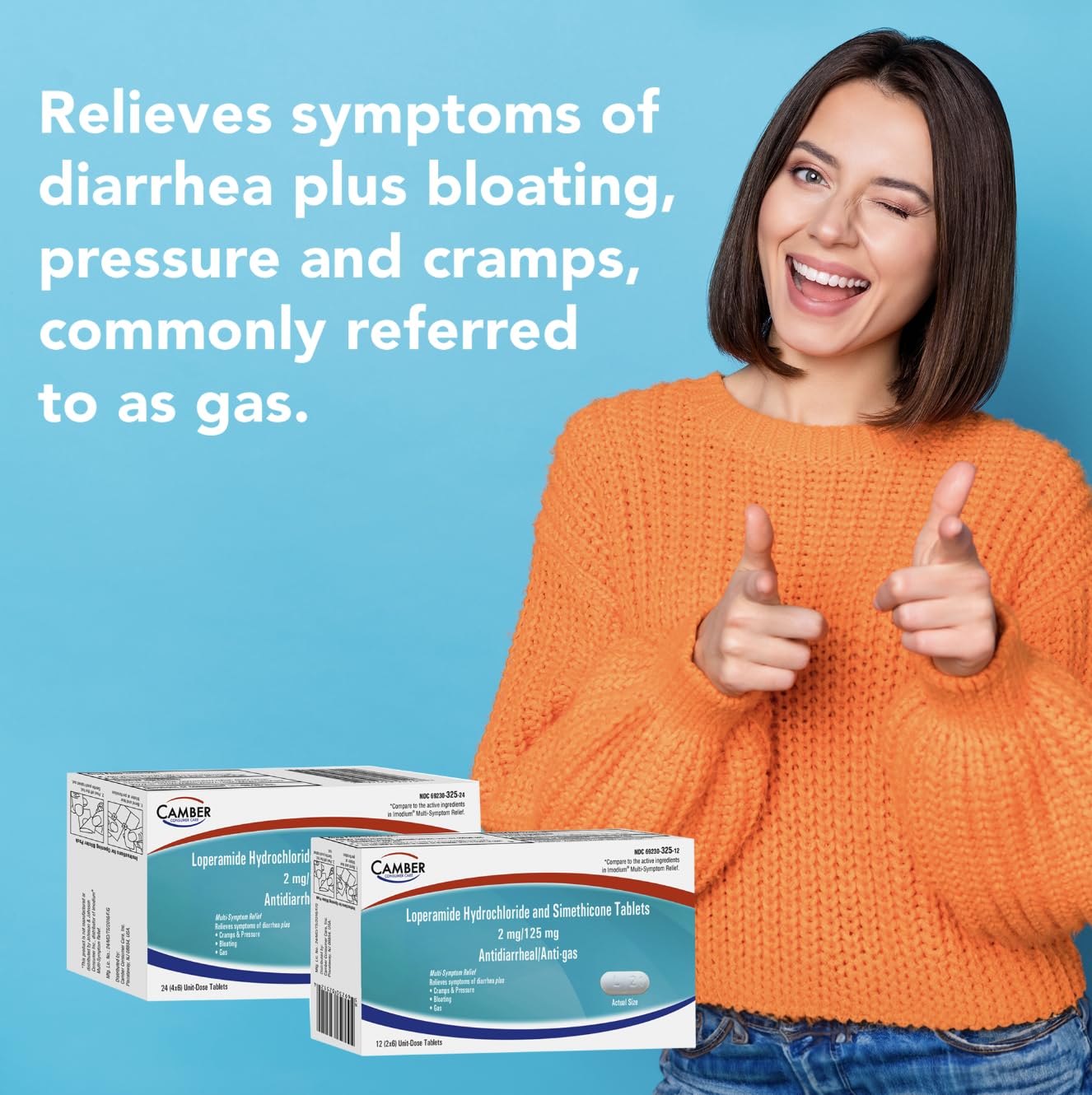 Camber Pharmaceuticals comprimés anti-diarée offrant un confort digestif potentiel.
