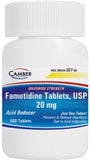 Camber Famotidine 20 mg: boîte de comprimés, soulage les brûlures d'estomac rapidement