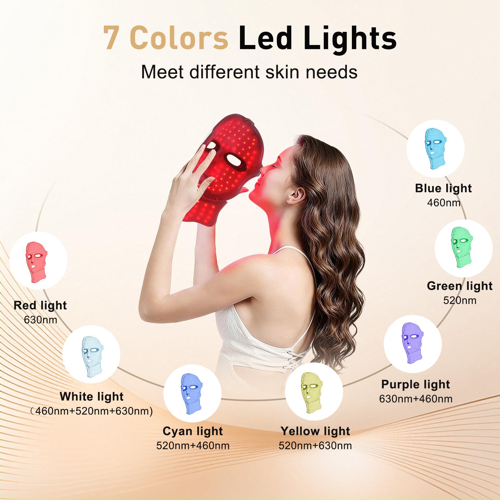 Masque CAMLKE lumière rouge sur le cou pour un contour plus homogène