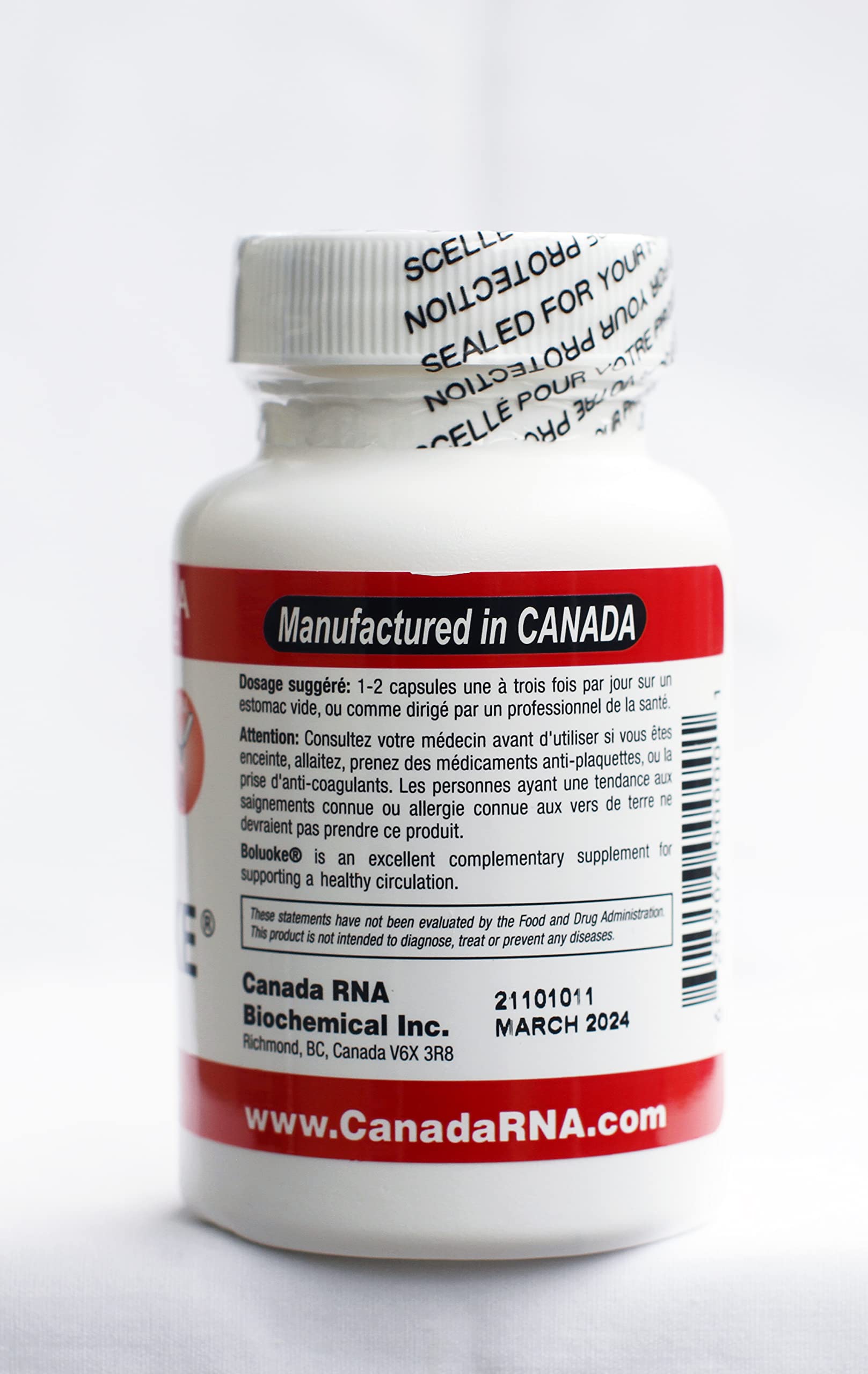 Canada RNA Boluoke, protéine lumbrokinase issue du ver de terre, pour l'équilibre sanguin.