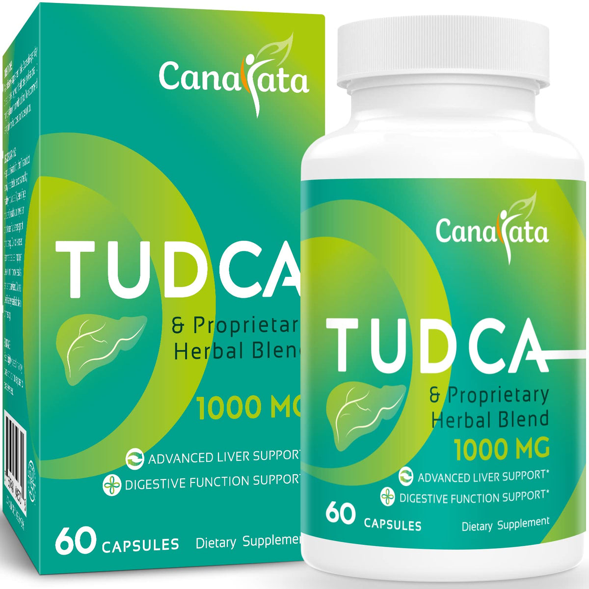 Canarata TudCA – bouteille en vue, soutien potentiel du foie et de la digestion.