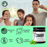 Tablettes dentifrice bentonite xyltol menthe Canary Clean, nettoyage profond et minéralisation.