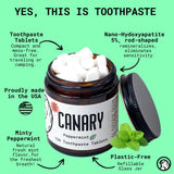 Tablette Canary Clean nano-hydroxyapatite menthe et xyltol, nettoyage ciblé.