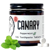 Tablettes Canary Clean nano-hydroxyapatite menthe pour une routine quotidienne sans fluor.