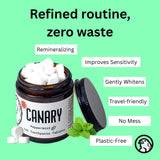 Tablettes voyage compact Canary Clean menthe, pratique lors de déplacements.