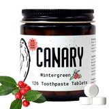 Tablettes Canary Nano Hydroxyapatite Wintergreen pour reminéralisation sans fluor.