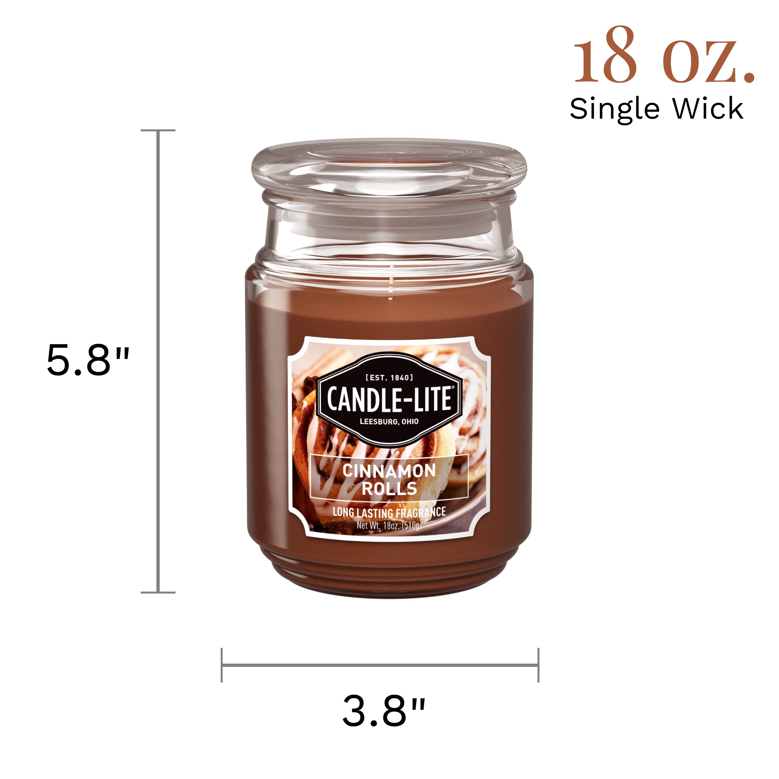 Bougie Candle-lite parfum cannelle pacane: arôme gourmand durable.