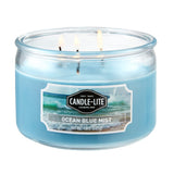 Candle-LITE Ocean Blue Mist, bougie 3 mèches coton, ambiance apaisante et durable.