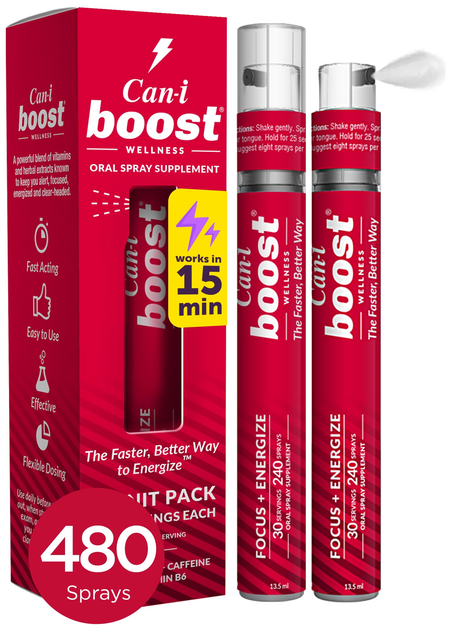 Cani Brands Feel Amazing, spray oral énergie: reste concentré et alerte.