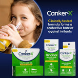 Canker-X application sur aphtes, ciblage précis pour relief rapide.