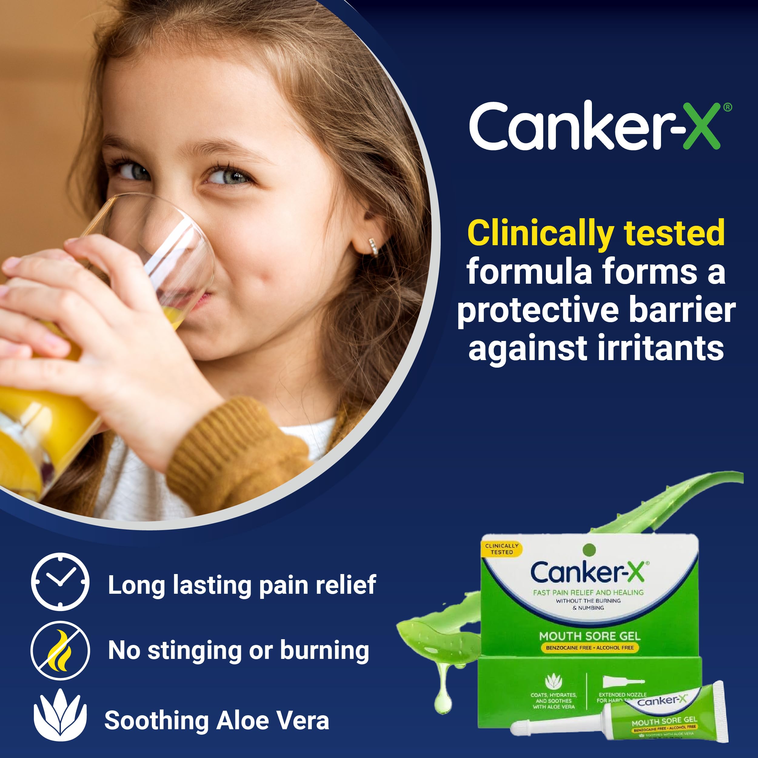 Application Canker-X dans la bouche pour aphtes