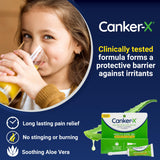 Application Canker-X dans la bouche pour aphtes