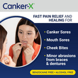 Embout étendu facilitant l’application précise du gel Canker-X