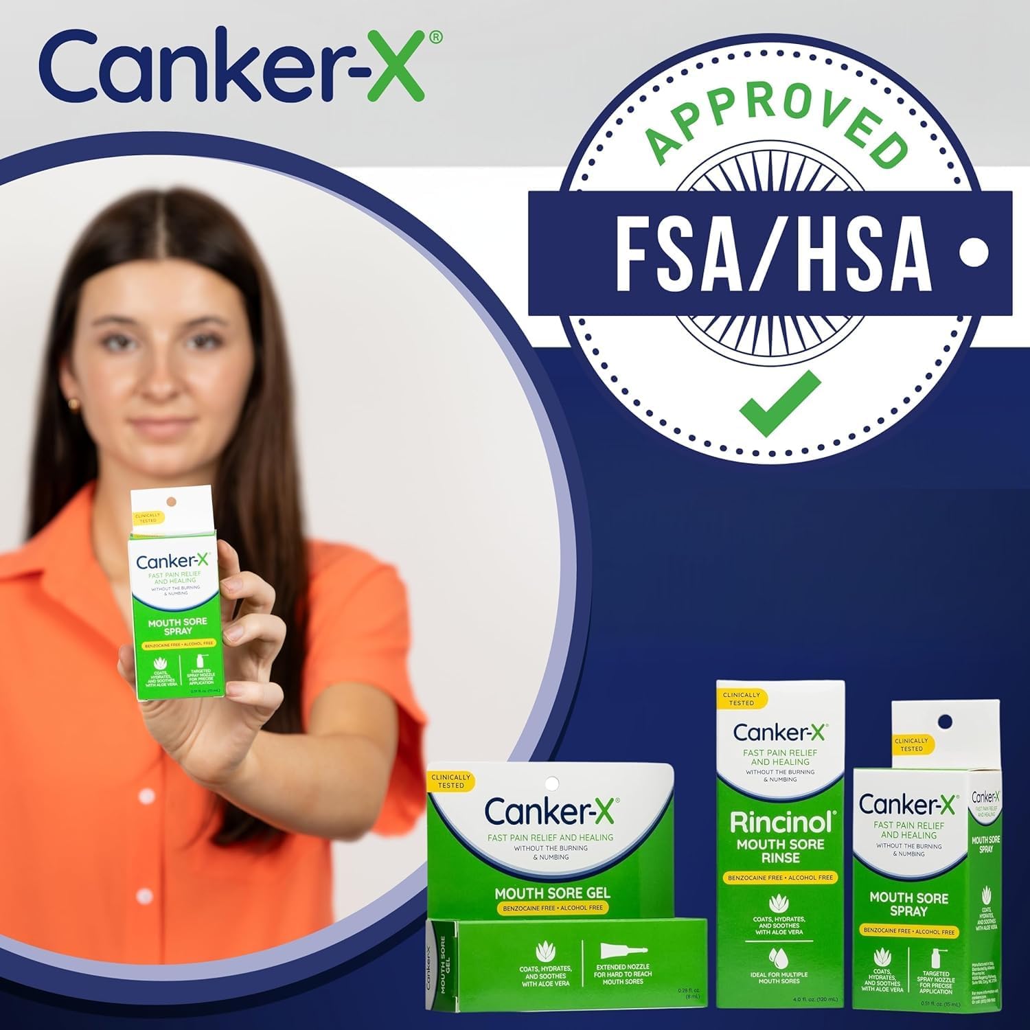 Canker-X aloe vera, ingrédient apaisant et hydratant.
