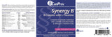 Label clair: ingrédients naturels CanPrev Synergy B-Complex et absence de conservateurs artificiels.