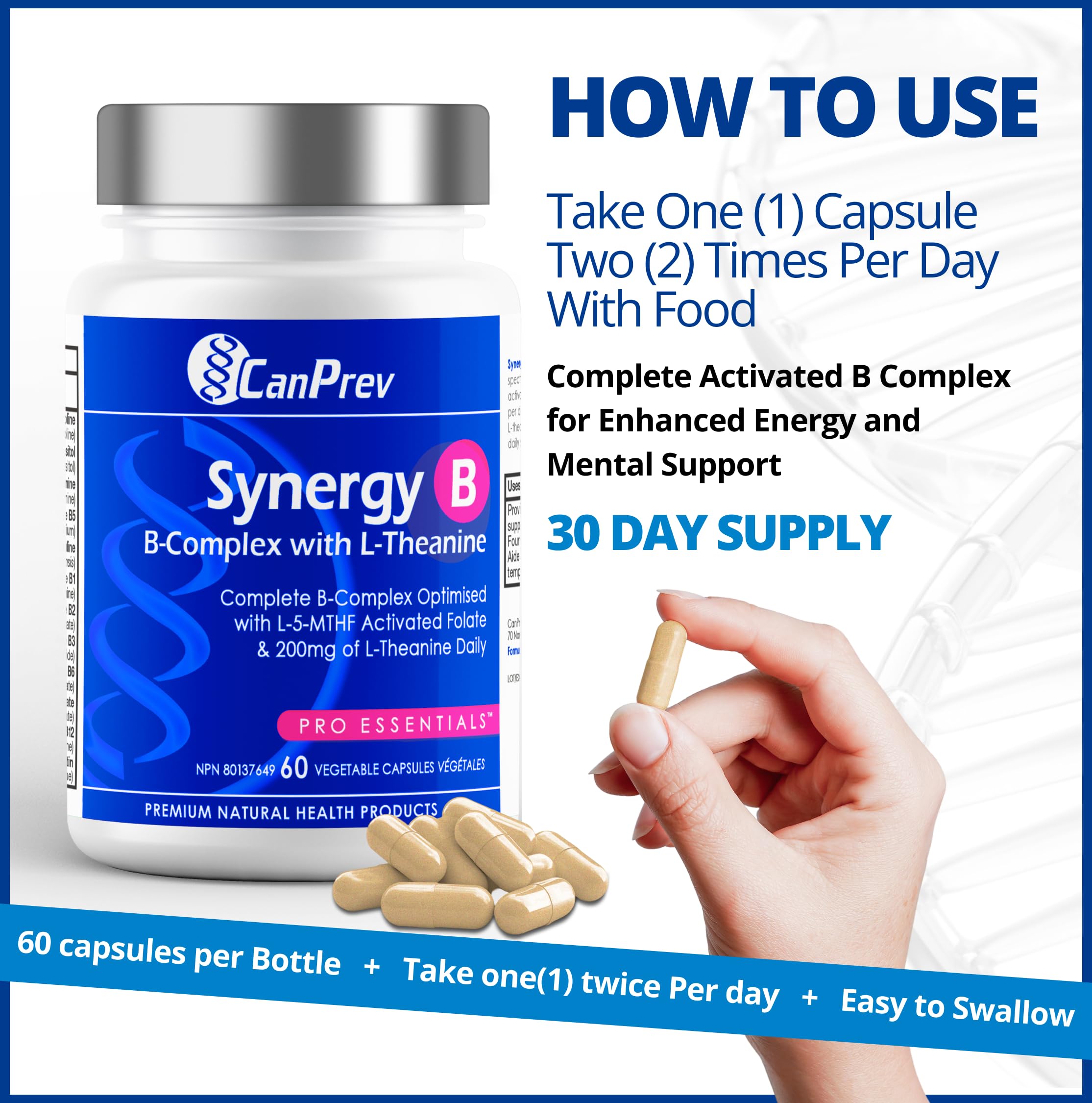 Capsules végan CanPrev: spiruline ajoutée pour nutriments et énergie naturelle.