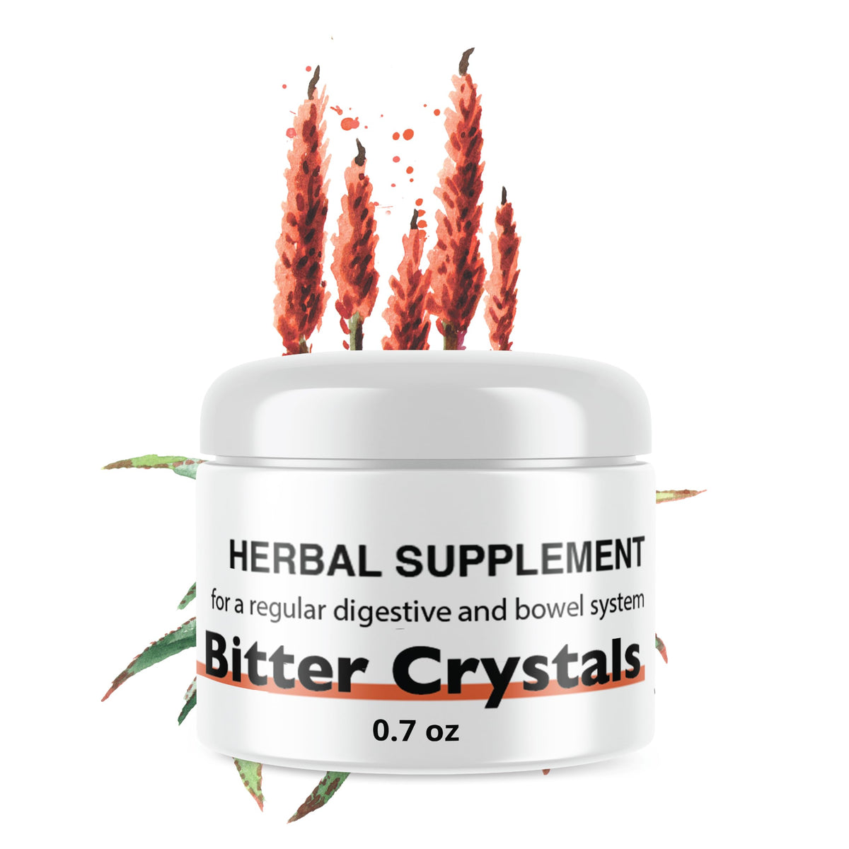 Cape Aloe Ferox: bouteille avec cristaux amer, soutien potentiel à la digestion.