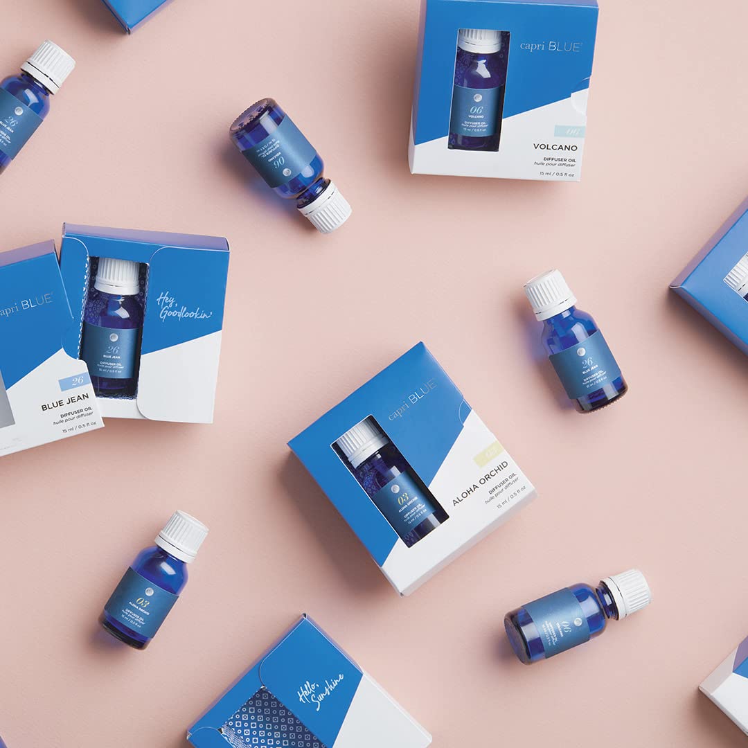 Capri Blue Remplissage: huile diffuseur Blue Jean, parfum discret et durable.