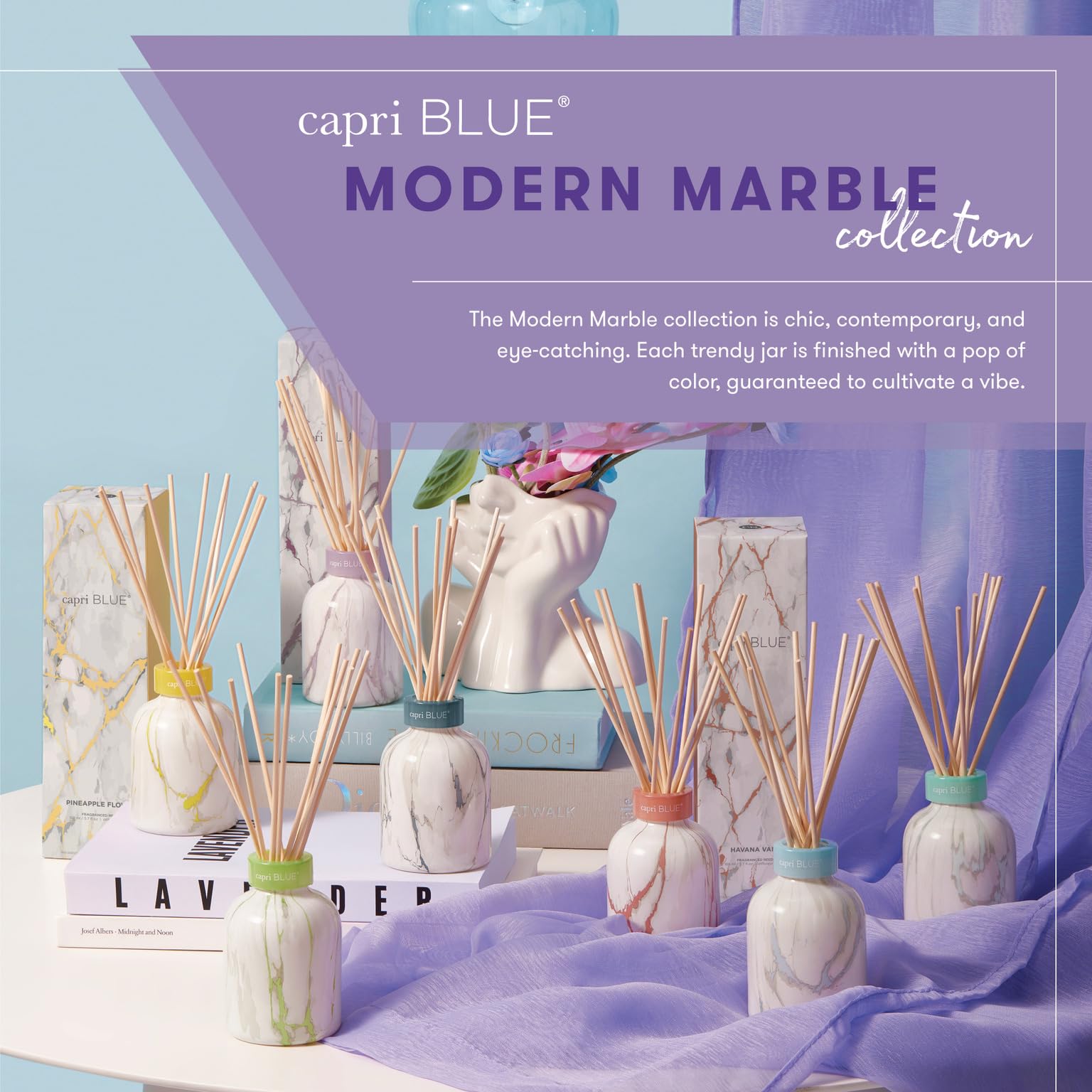 Retournez les tiges Capri Blue pour ajuster l intensité selon l envie.