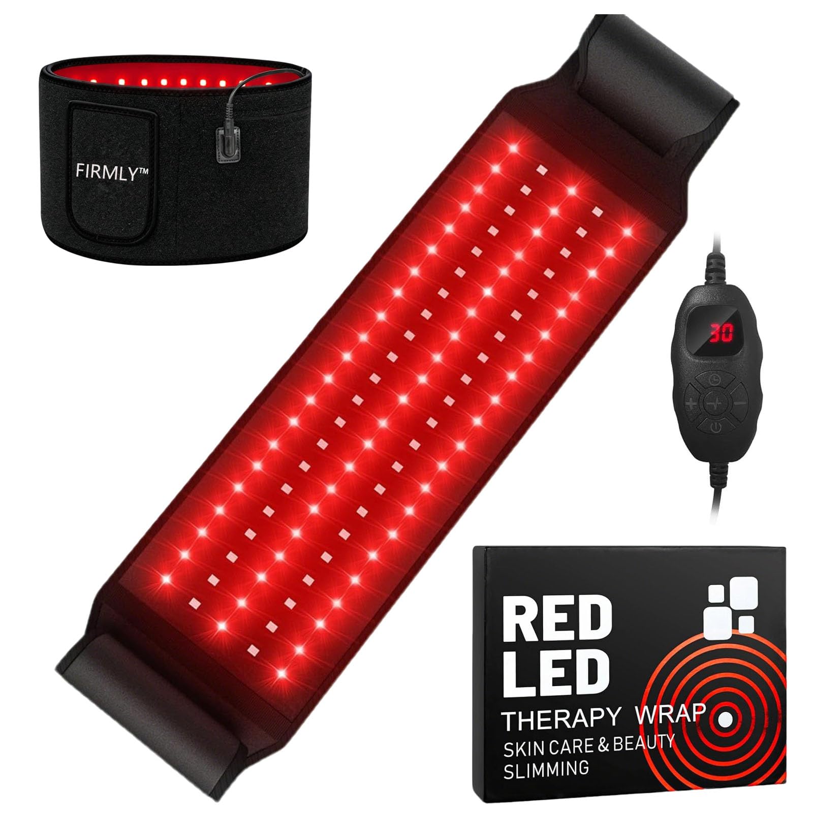 Ceinture Capriccio Firmly, lumière rouge 105 LEDs pour le confort abdominal et lombaire.