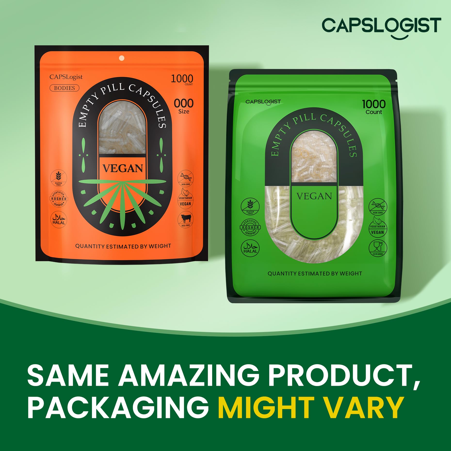 CapsLogist capsules 000 – emballage en deux sacs pour organisation