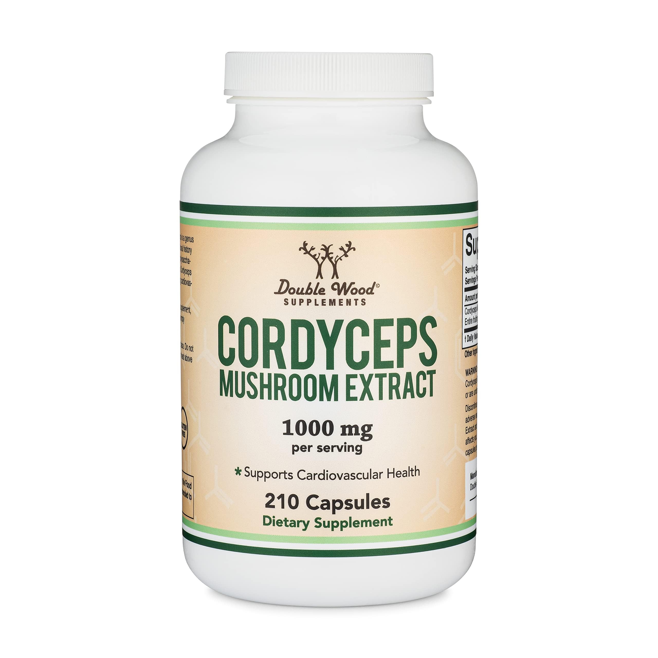 Capsules Cordyceps Double Wood: corps fructifiant et mycelium inclus pour une formule complete.