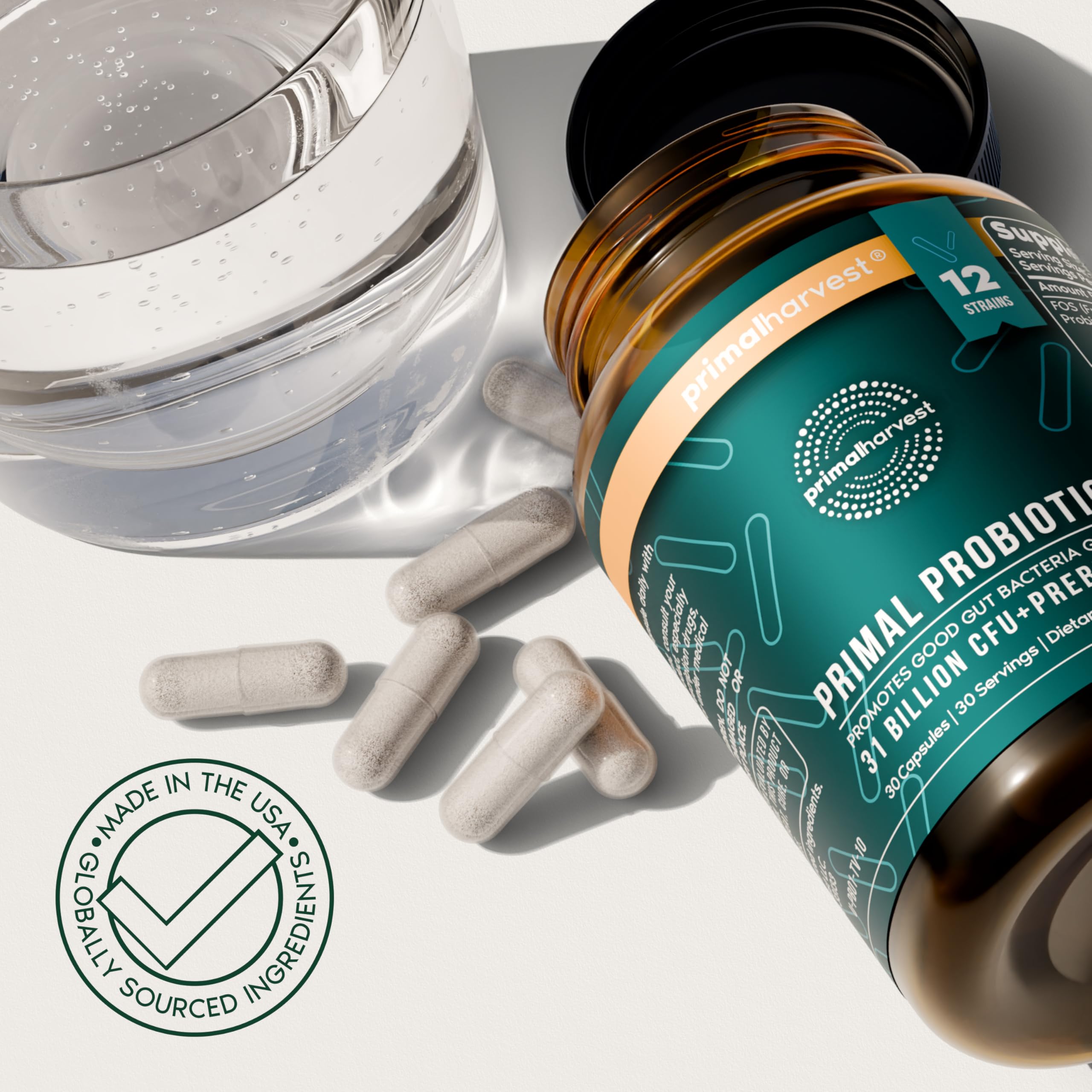 Capsules probiotiques gros plan - texture et couleur pratiques