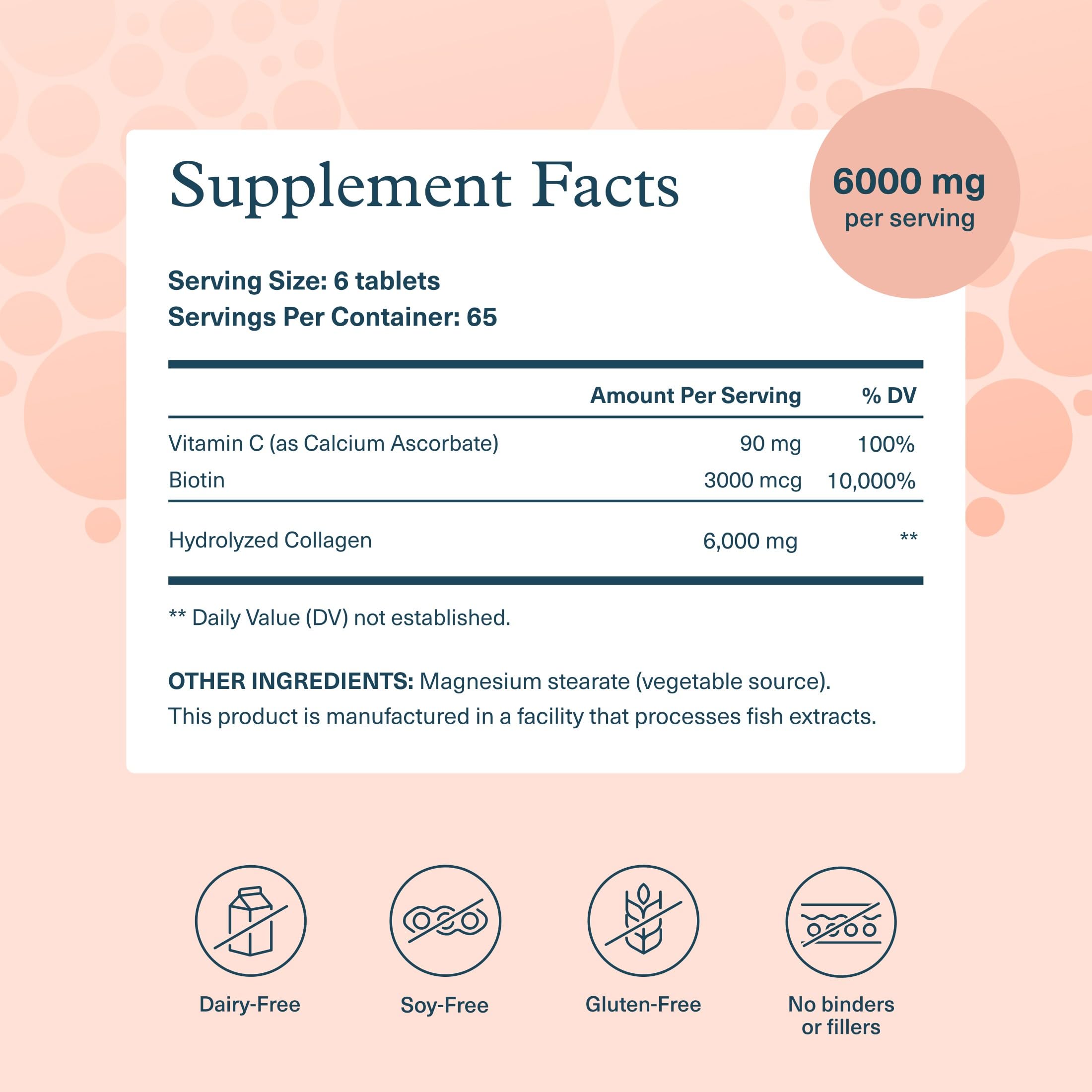 Capsules Youtheory Collagen Biotine, peptides hydrolysés, absorption améliorée.