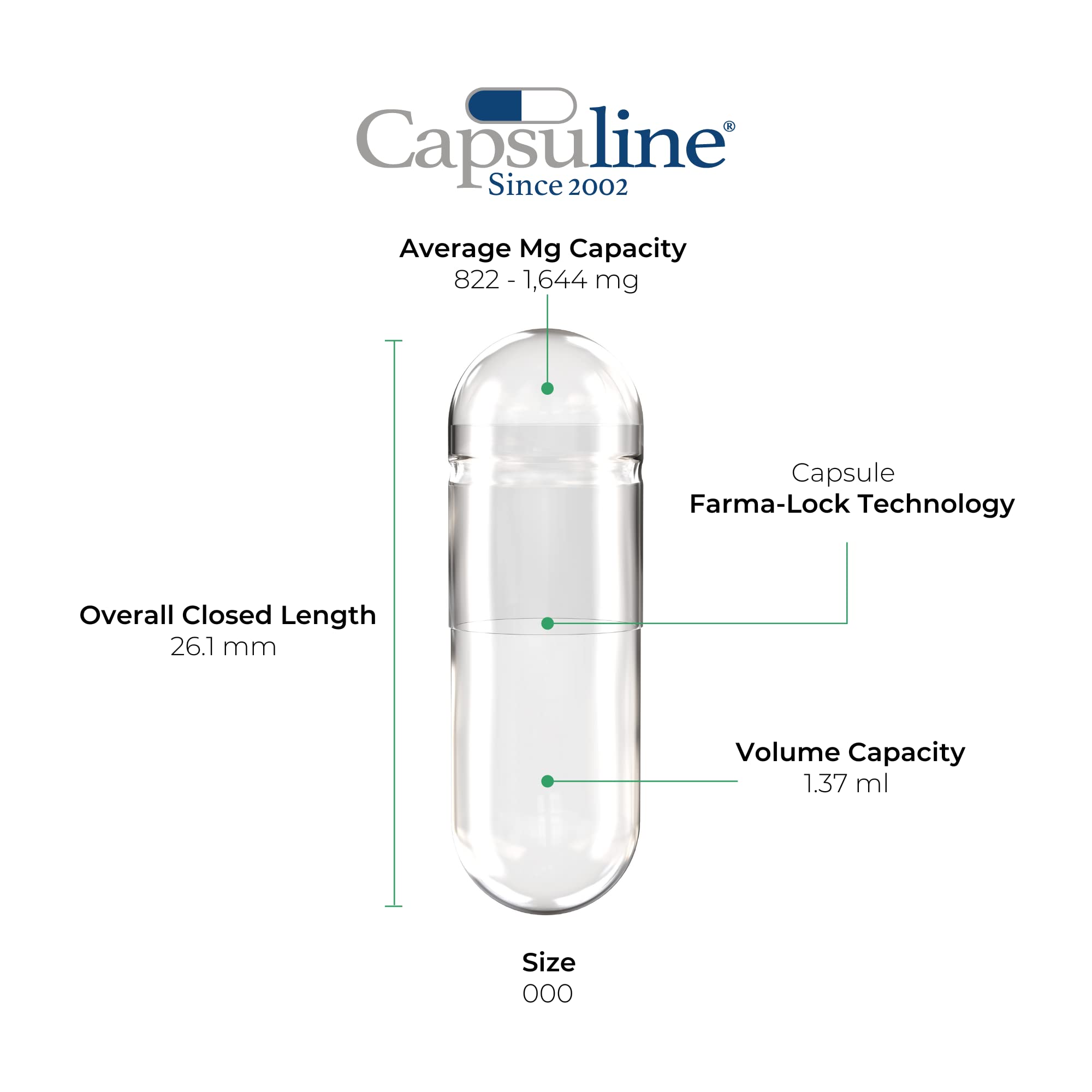 Capsuline gélules vides taille 000 1000 unités, idéales pour vos lots.