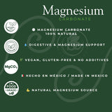 Cubes de carbonate de magnésium vegan et sans gluten.