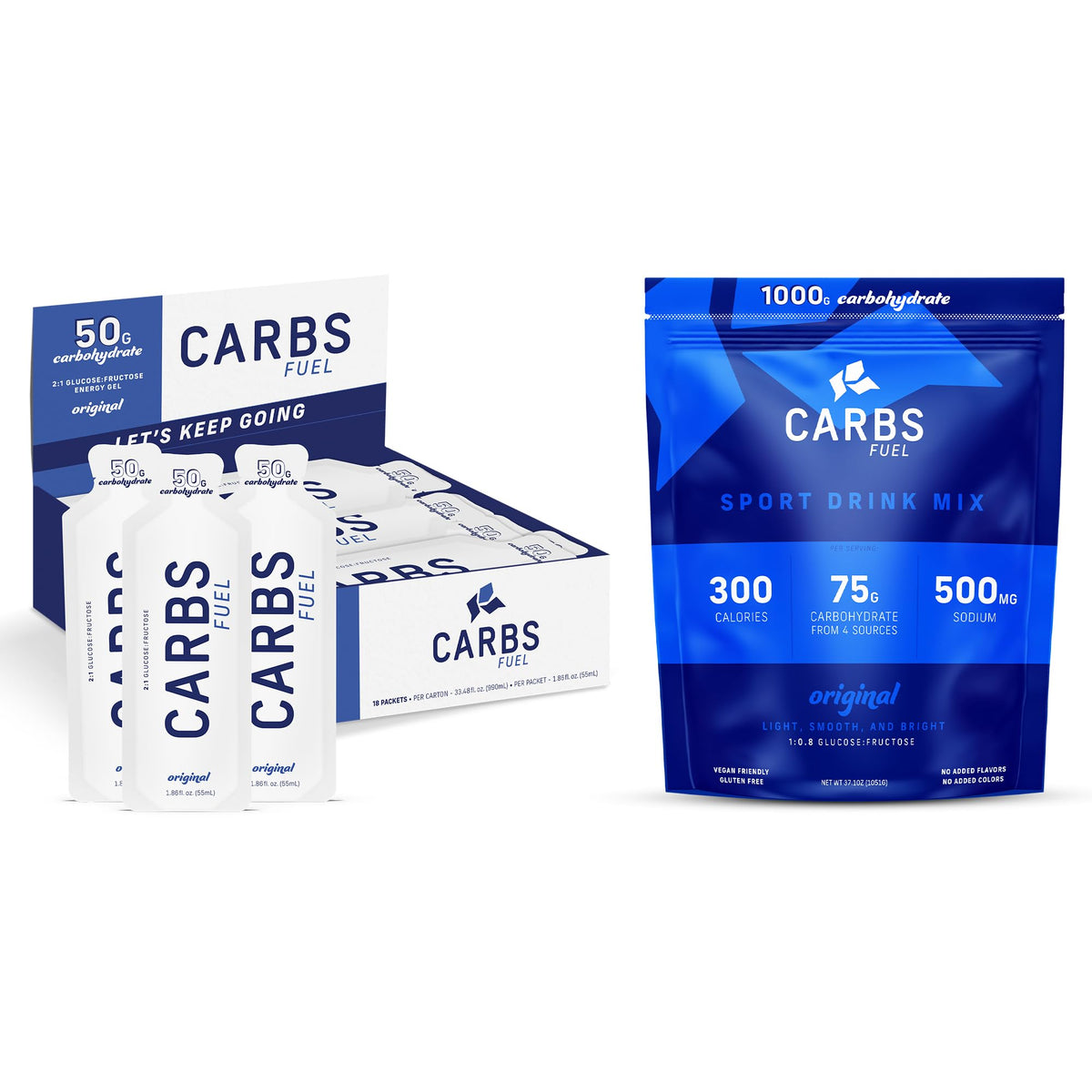 Gel énergie Carbs Fuel: pack 18 sachets prêt à l'emploi pendant l'effort