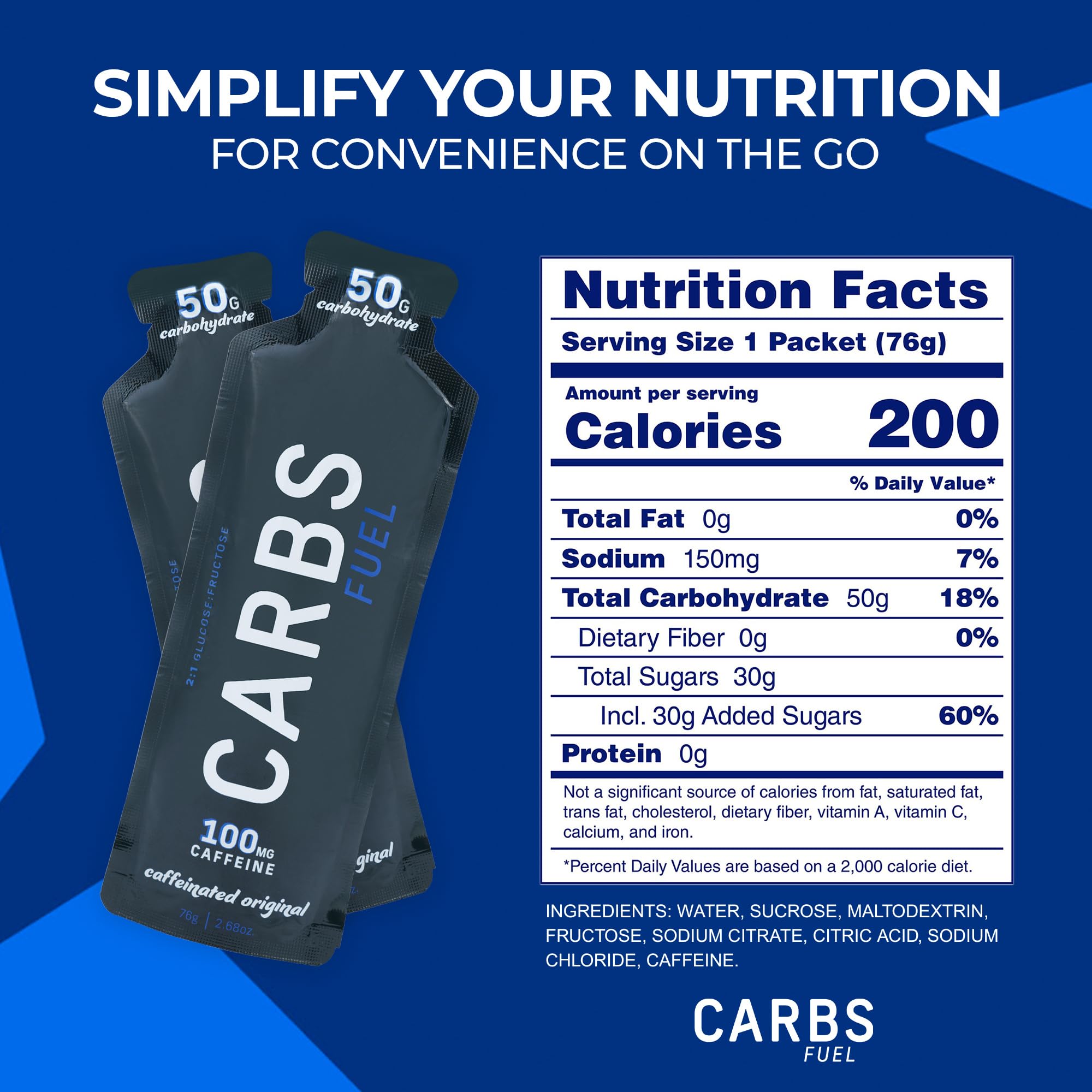 Sans conservateurs, choix clair pour sportifs avec Carbs Fuel Gel Caféiné Original.