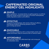 Texture fine du gel Carbs Fuel Caféiné Original facilitant l’ingestion.