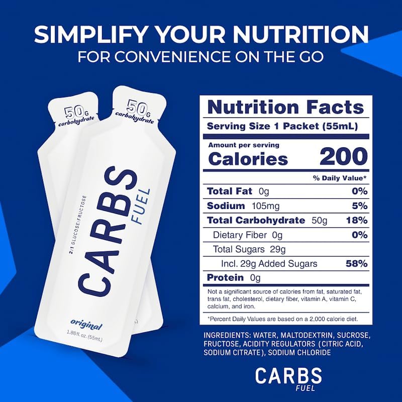 Gel végane Carbs Fuel Original sans gluten, adapté à tous les sportifs.