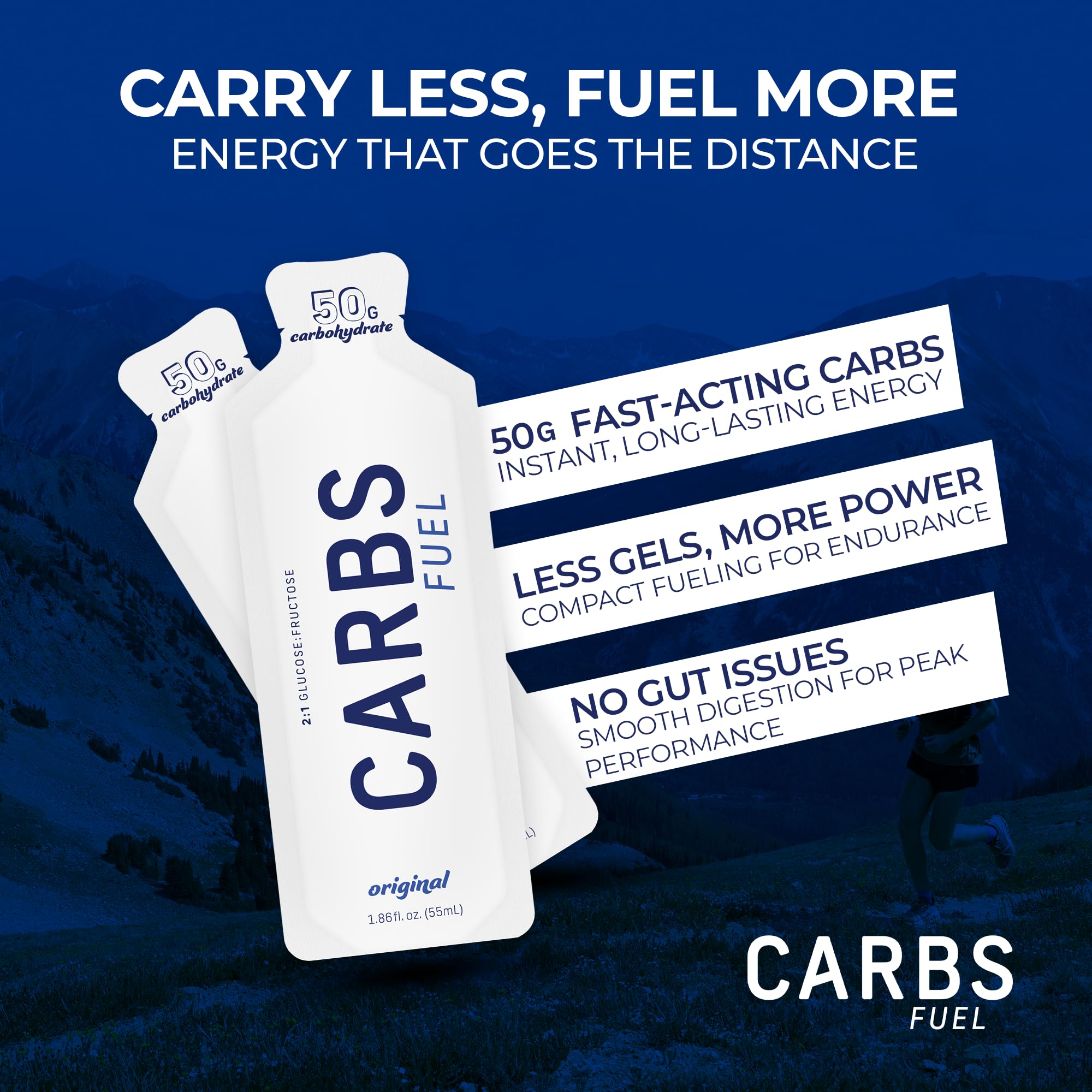 Goût neutre et léger citronné du Gel Carbs Fuel Original