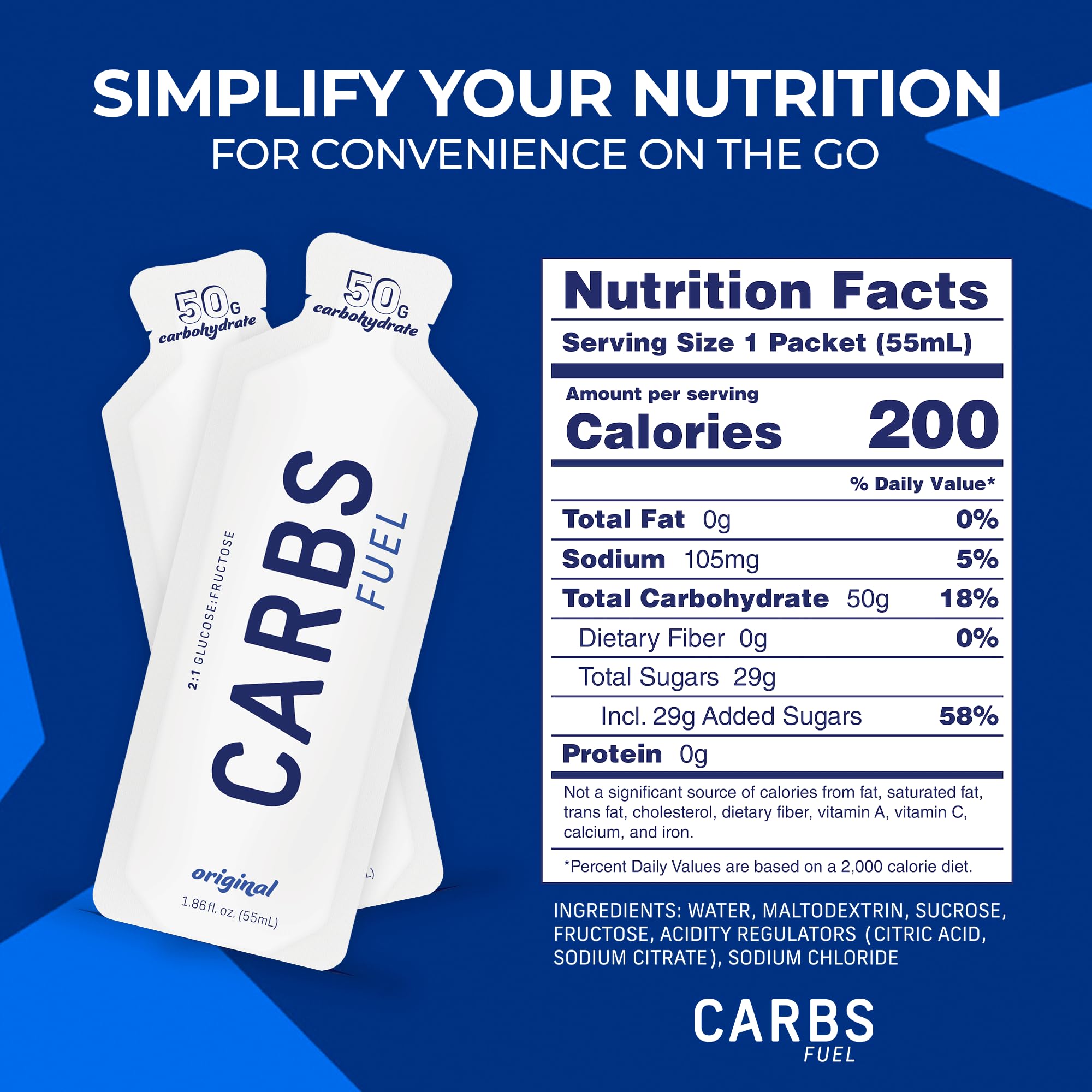 Pack de 18 sachets Carbs Fuel Original pour endurance